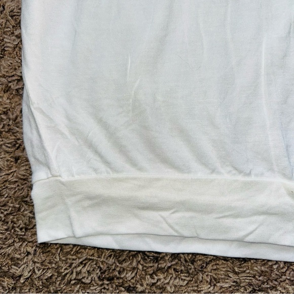 Venus Short Sleeve Top Cold Shoulder Tie Neutral Shirt Blouse Large L Solid - Picture 9 of 12